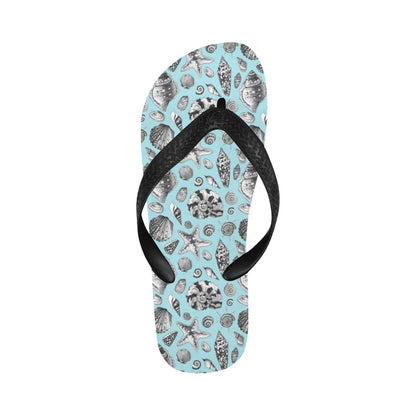 Seashell Beach Print Design LKS302 Flip Flops