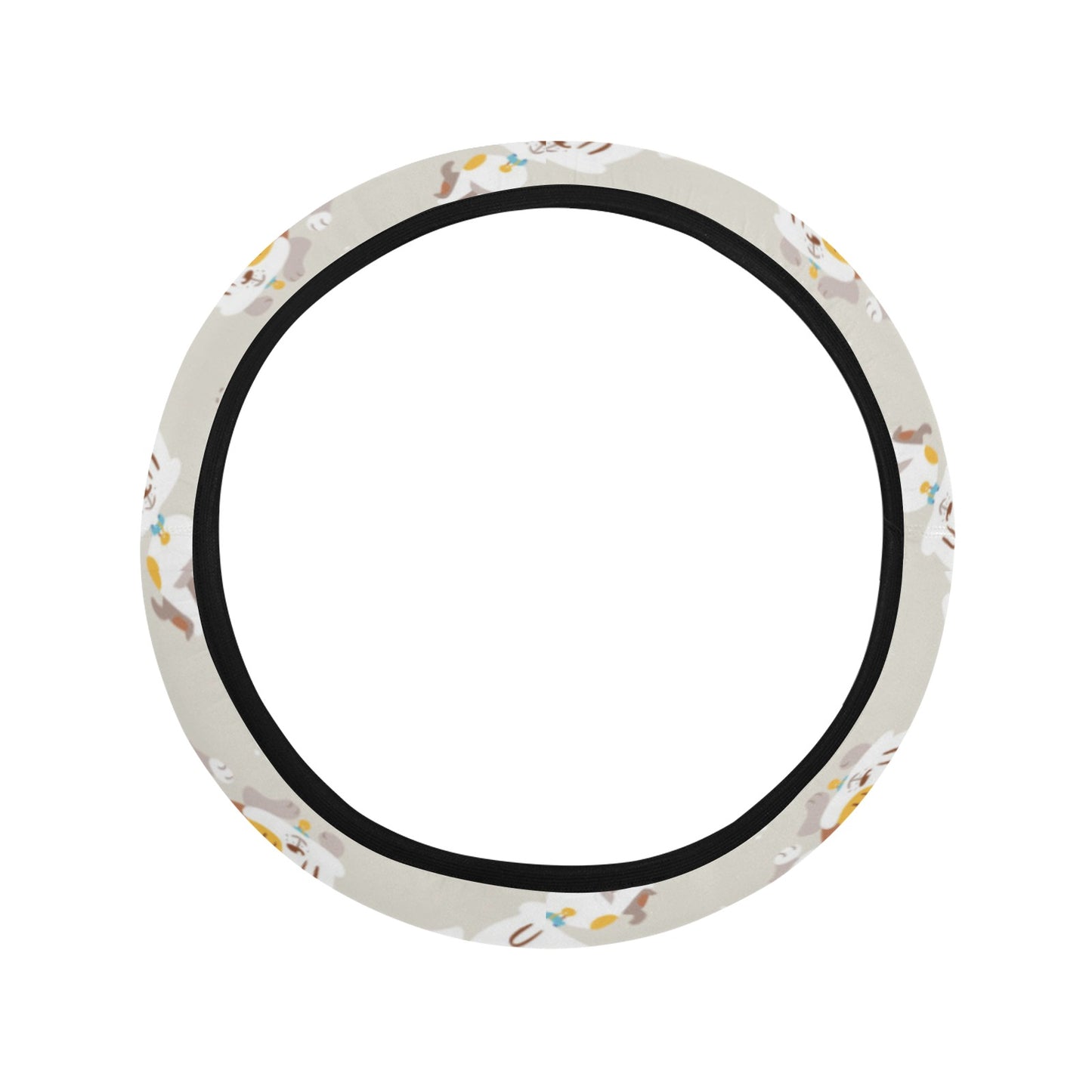Russell Terriers Print Design LKS306 Steering Wheel Cover with Elastic Edge