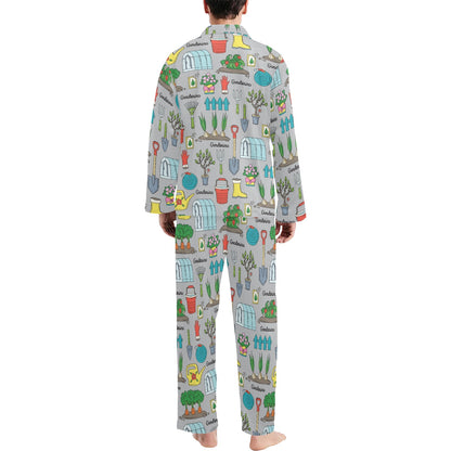 Gardening Pattern Print Design G07 Men's Long Pajama Set