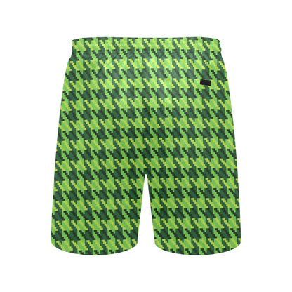 St Patricks Day Houndstooth Pattern Print LKS301 Men's Swim Trunks Beach Shorts