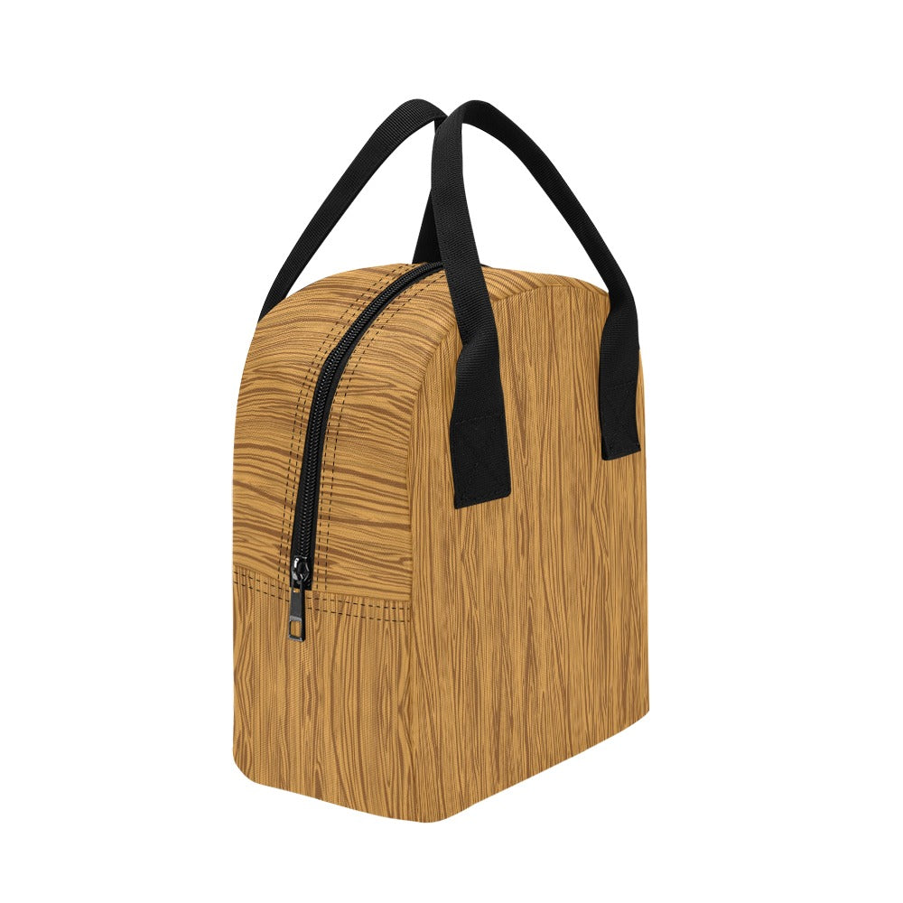 Wood Texture Print Design LKS301 Insulated Lunch Bag