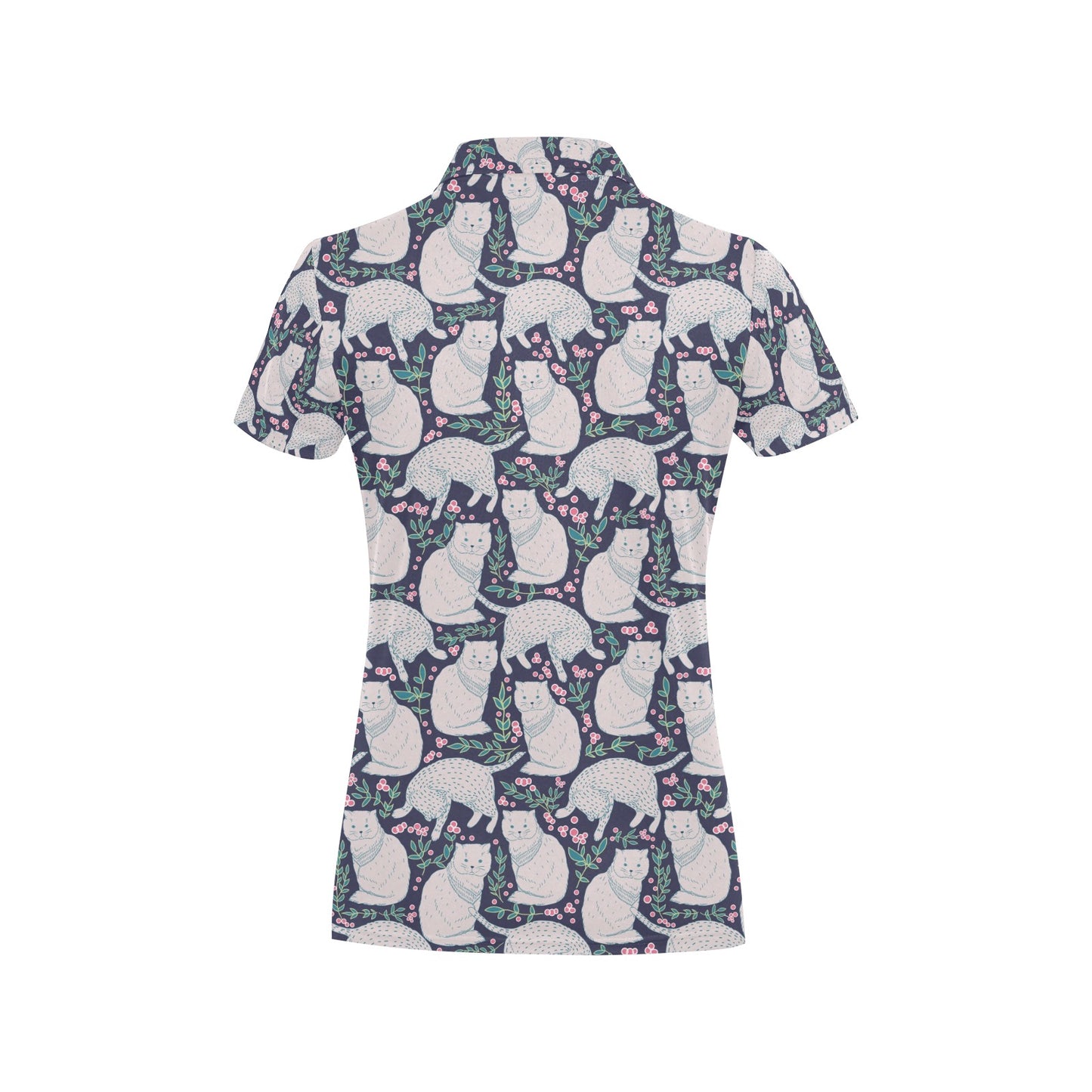 Cat Pattern Print Design 06 Women's Polo Shirt