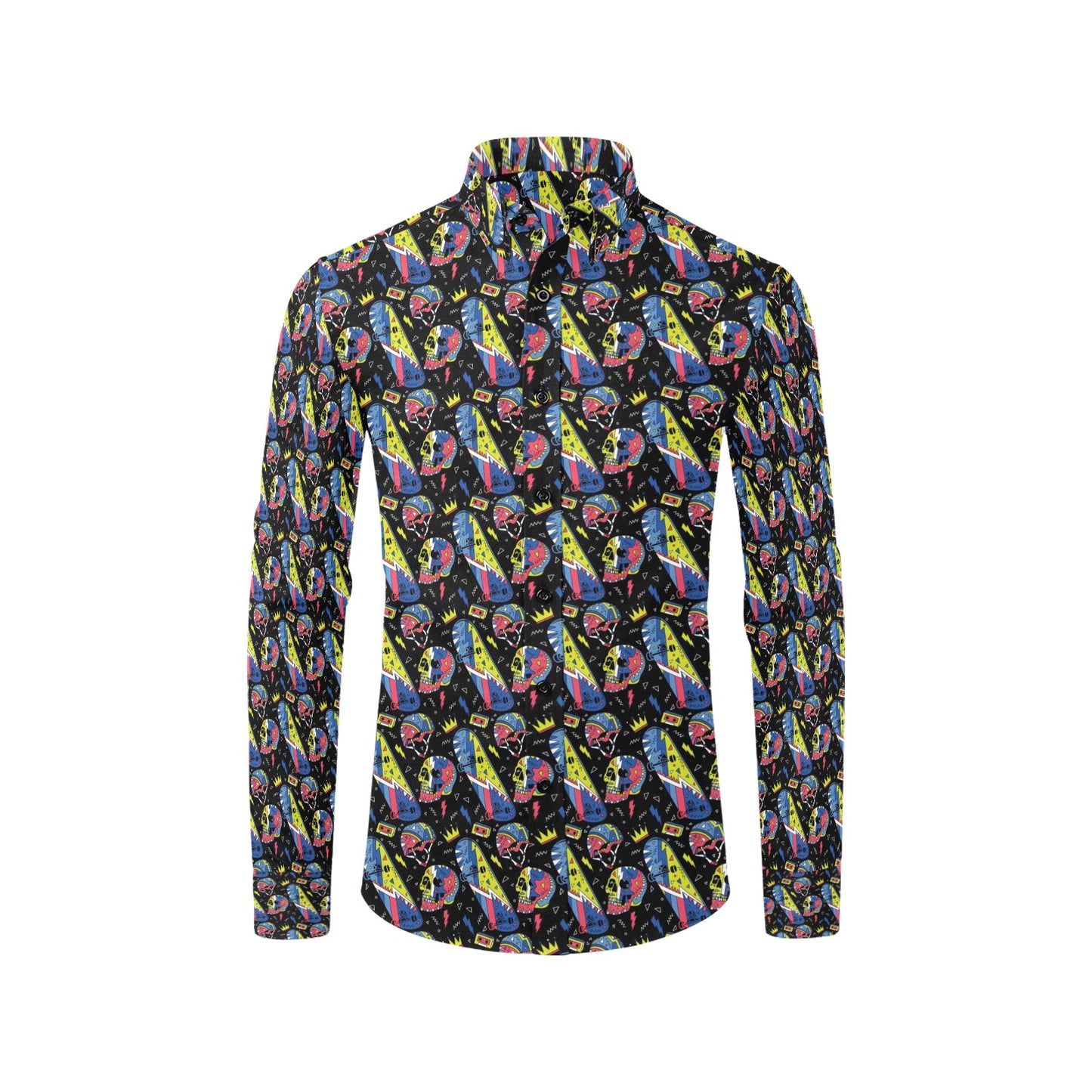 Skateboard Print Design LKS304 Men's Long Sleeve Dress Shirt