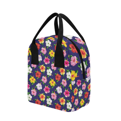 Hibiscus Colorful Print Design LKS301 Insulated Lunch Bag