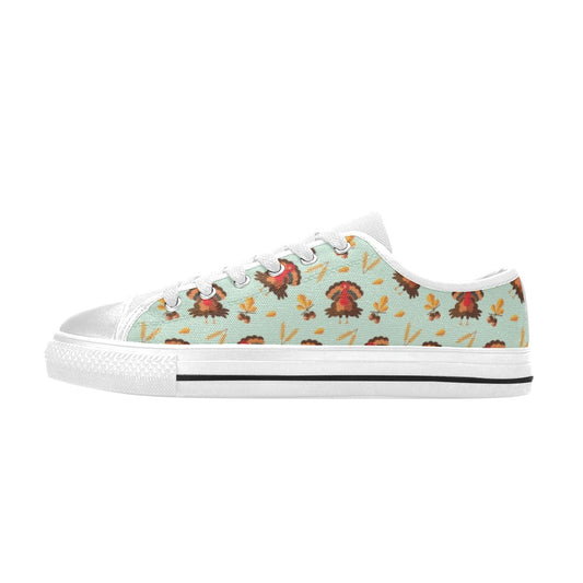 Thanksgiving Print Design LKS309 Women's White Low Top Shoes
