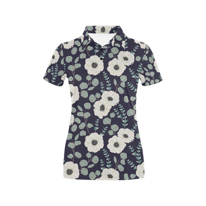 Anemone Pattern Print Design AM01 Women's Polo Shirt