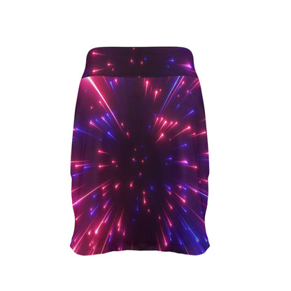 Celestial Purple Blue Neon Speed Light 17" Golf & Pickleball Skort with Pockets