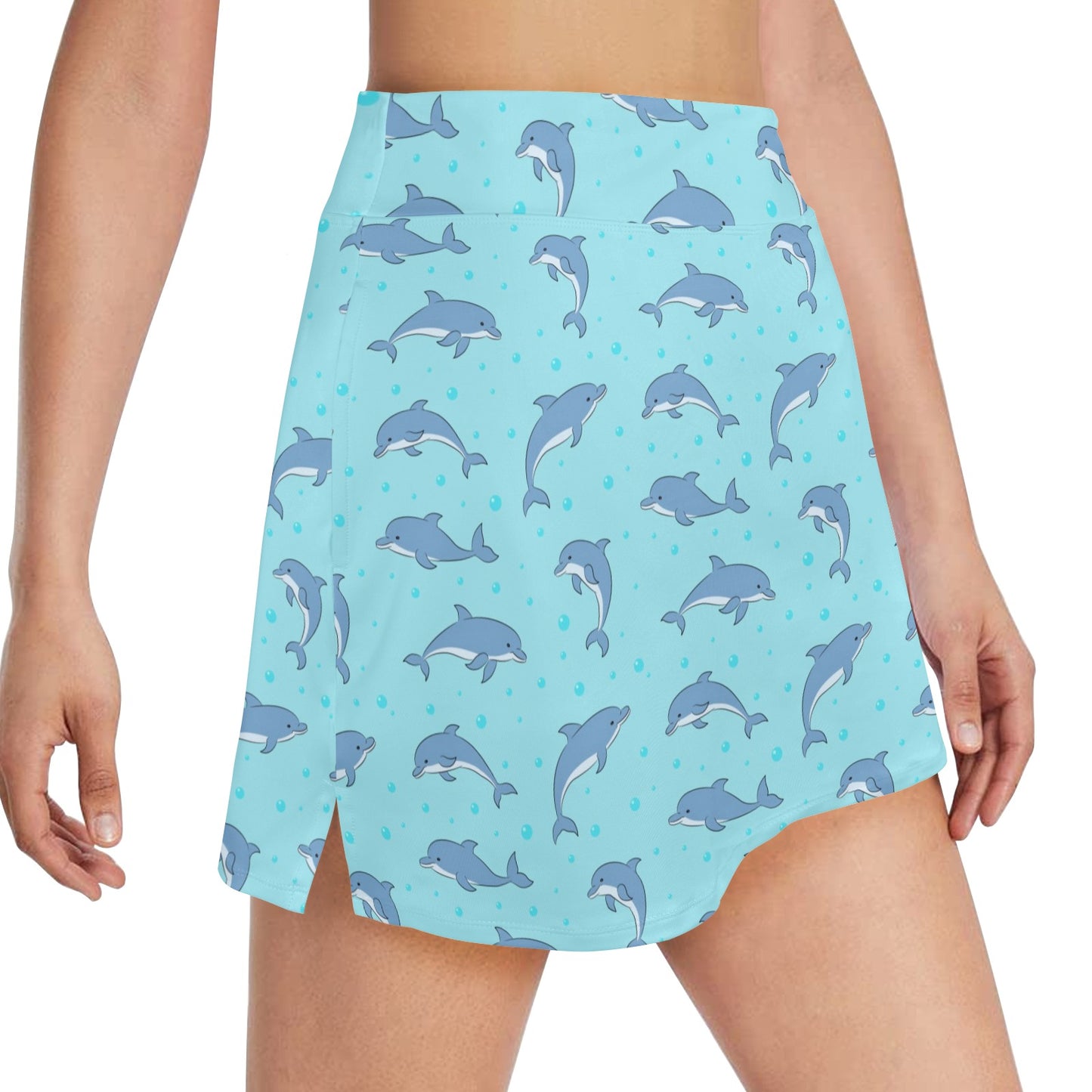 Dolphin Baby Cute Print Pattern 17" Golf & Pickleball Skort with Pockets