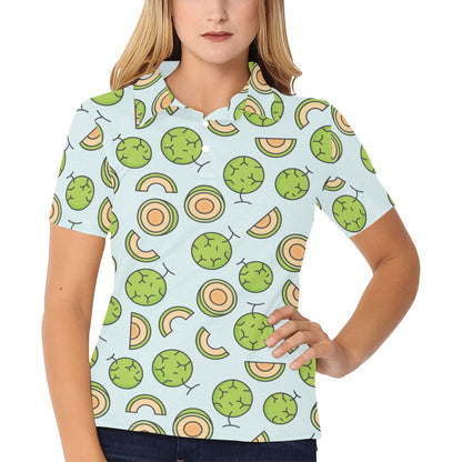 Cantaloupe Pattern Print Design 02 Women's Polo Shirt