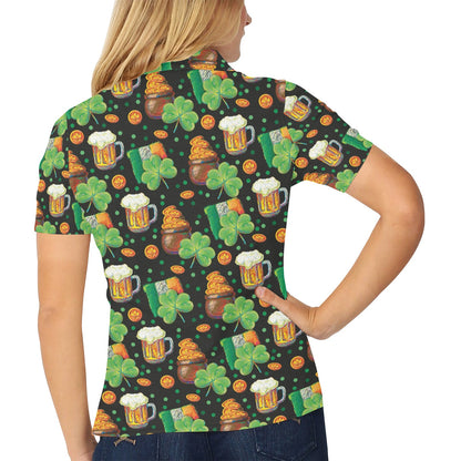 St Patricks Day Print Design LKS303 Women's Polo Shirt