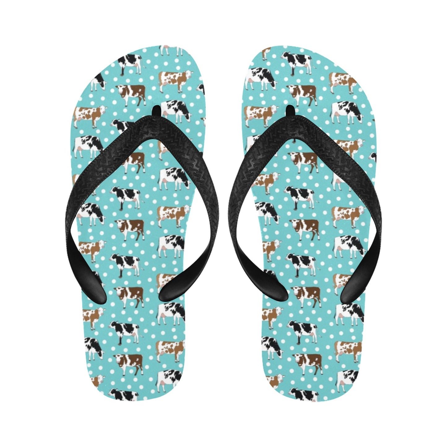 Cattle Print Design LKS405 Flip Flops