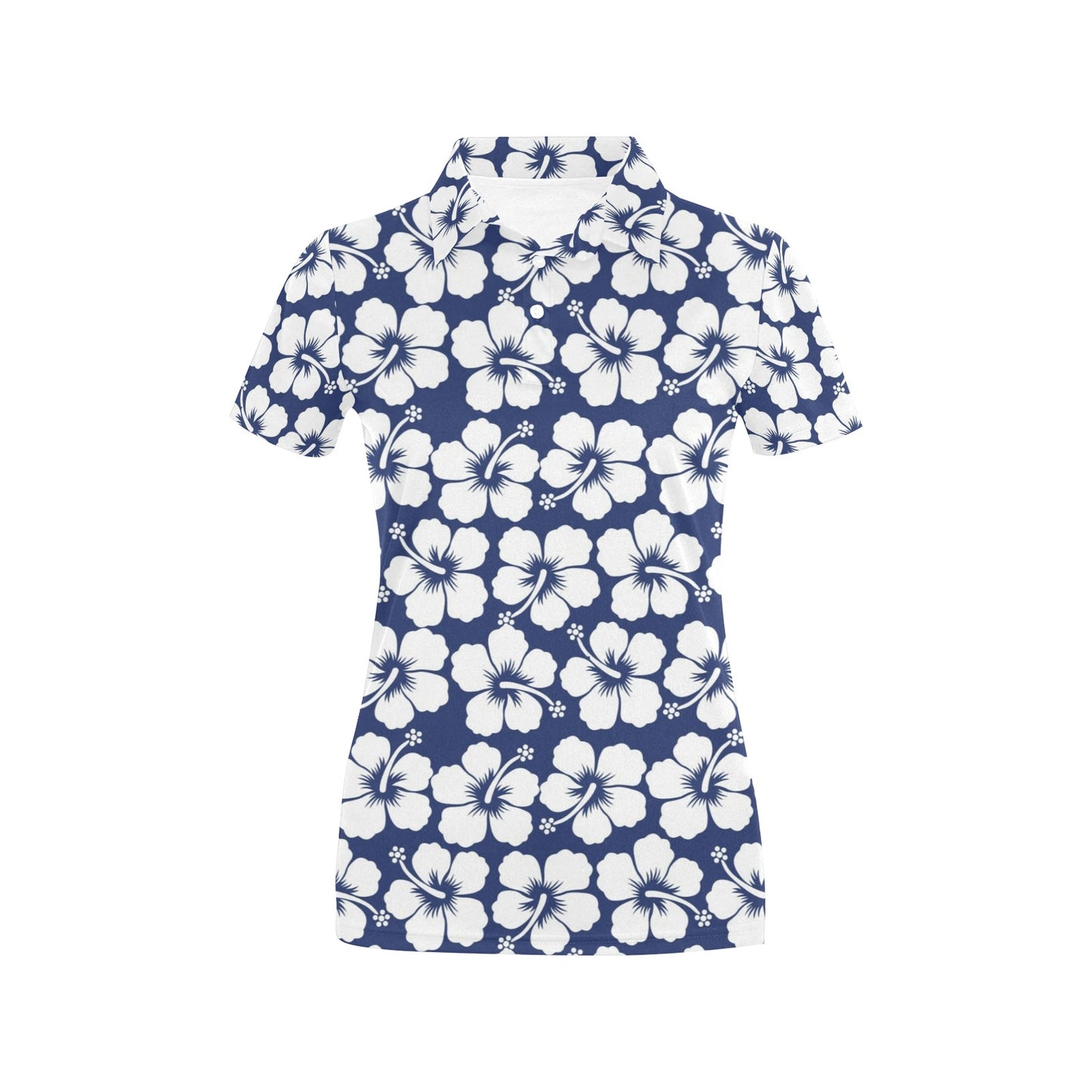 Hibiscus Pattern Print Design HB013 Women's Polo Shirt
