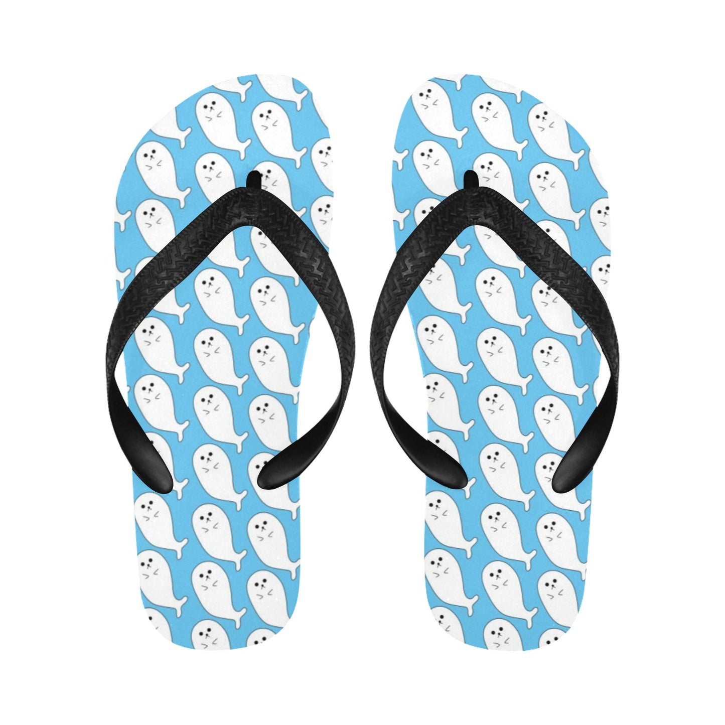 Sea Lion Print Design LKS402 Flip Flops