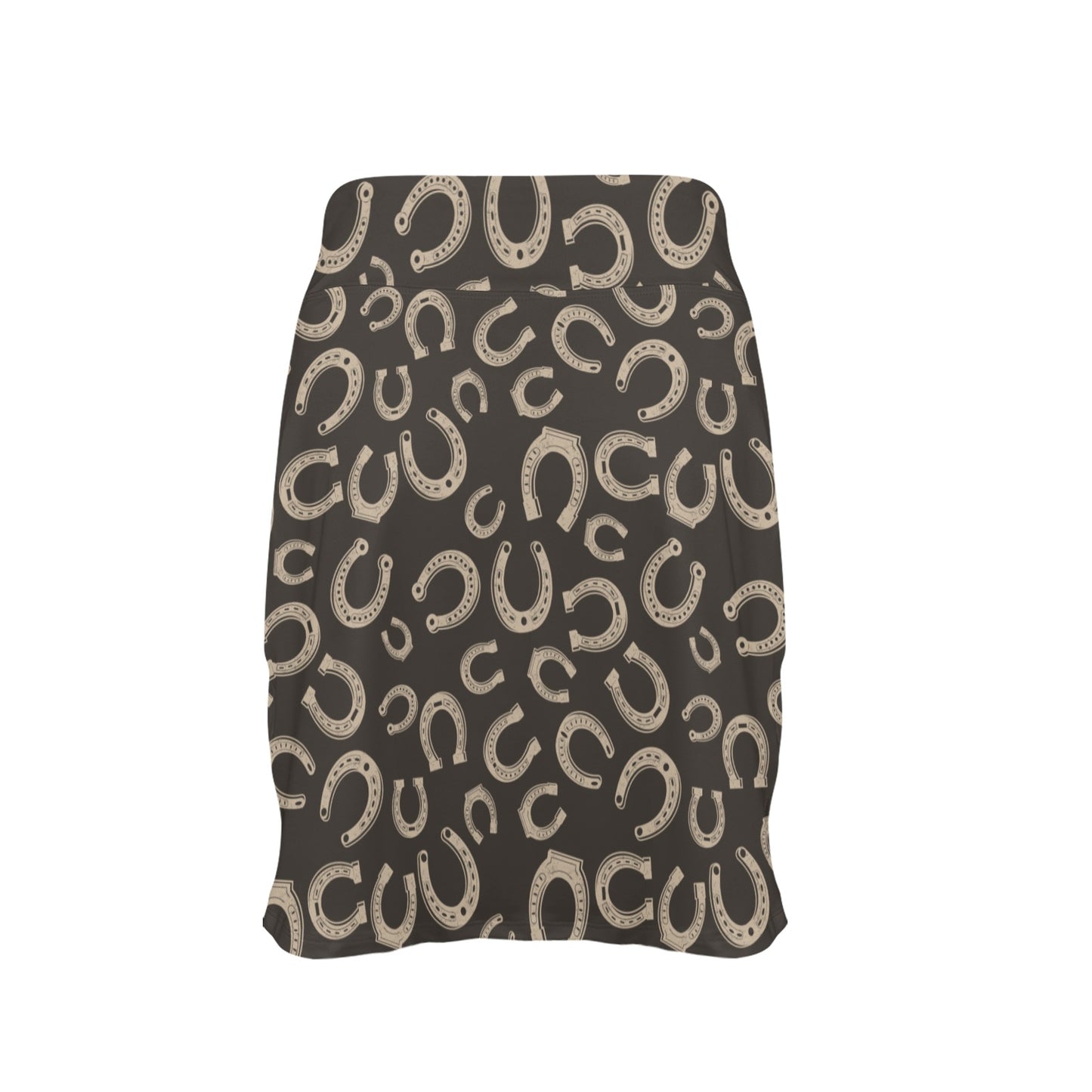 Horseshoe Print Design LKS303 Women's Golf Skirt with Pocket