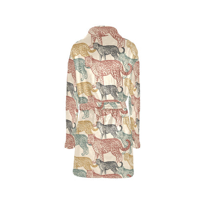 Jaguar Pattern Print Design 01 Women's Fleece Robe