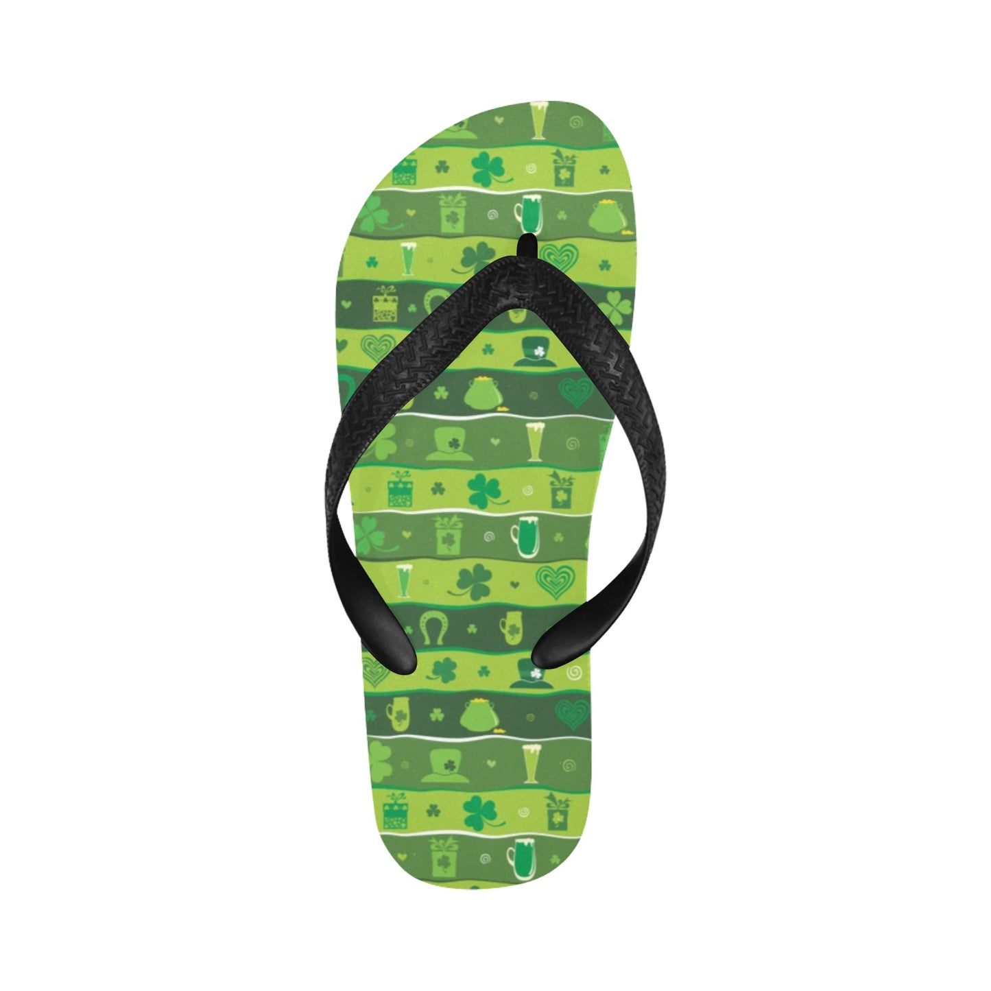 Shamrock Print Design LKS303 Flip Flops