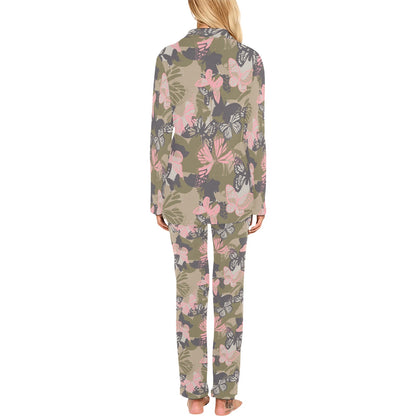 Butterfly camouflage Women's Long Pajama Set