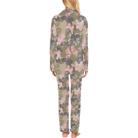 Butterfly camouflage Women's Long Pajama Set