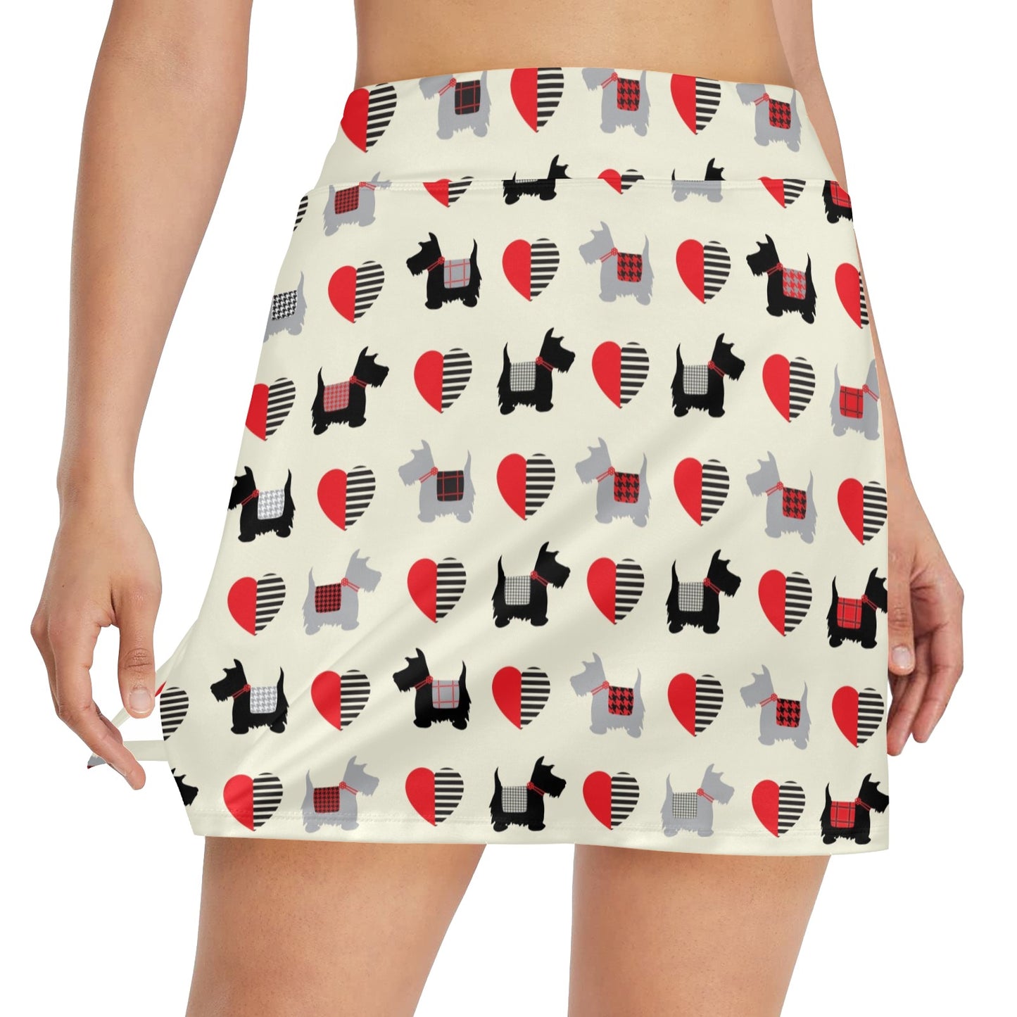 Scottish Terriers Print Design LKS3010 17" Golf & Pickleball Skort with Pockets