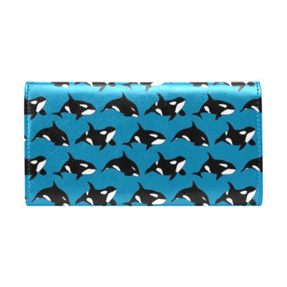 Whale Print Design LKS304 Women's Trifold Wallet