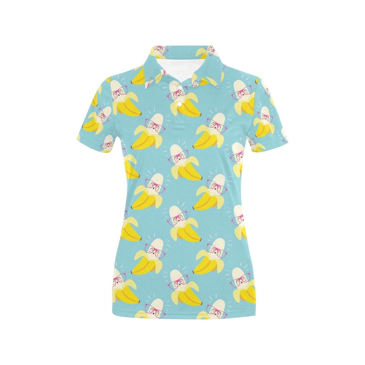 Banana Pattern Print Design BA07 Women's Polo Shirt