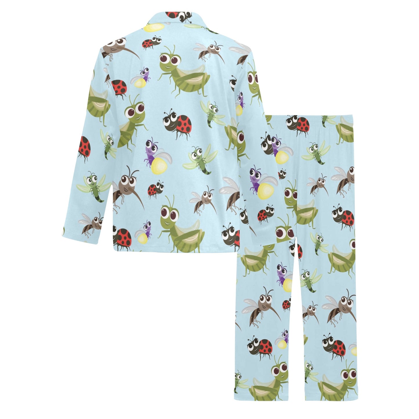 Ladybug Pattern Print Design 01 Men's Long Pajama Set