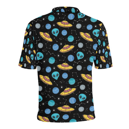 UFO Alien Print Design LKS306 Men Polo Shirt