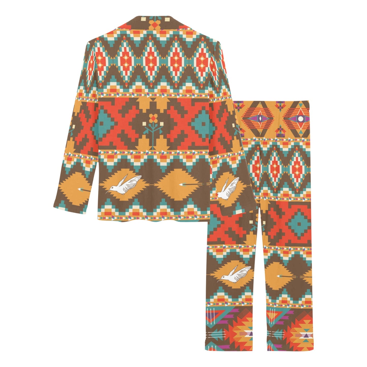 Native Pattern Print Design A01 Women's Long Pajama Set