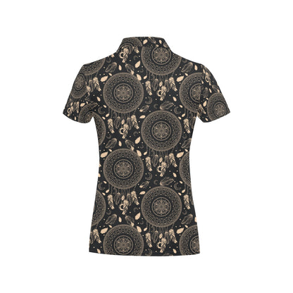 Dream Catcher Mandala Boho Moon Women's Polo Shirt