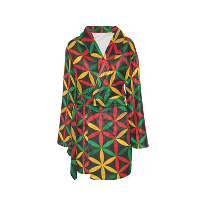 Rasta Pattern Print Design A04 Women's Fleece Robe