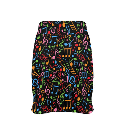 Music Note Colorful Themed Print 17" Golf & Pickleball Skort with Pockets