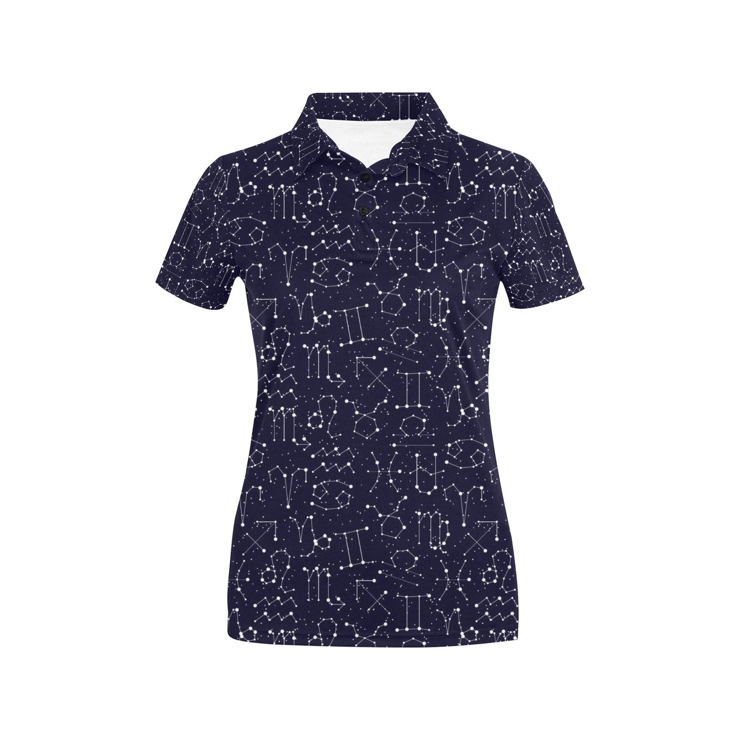 Zodiac Pattern Design Print Women's Polo Shirt