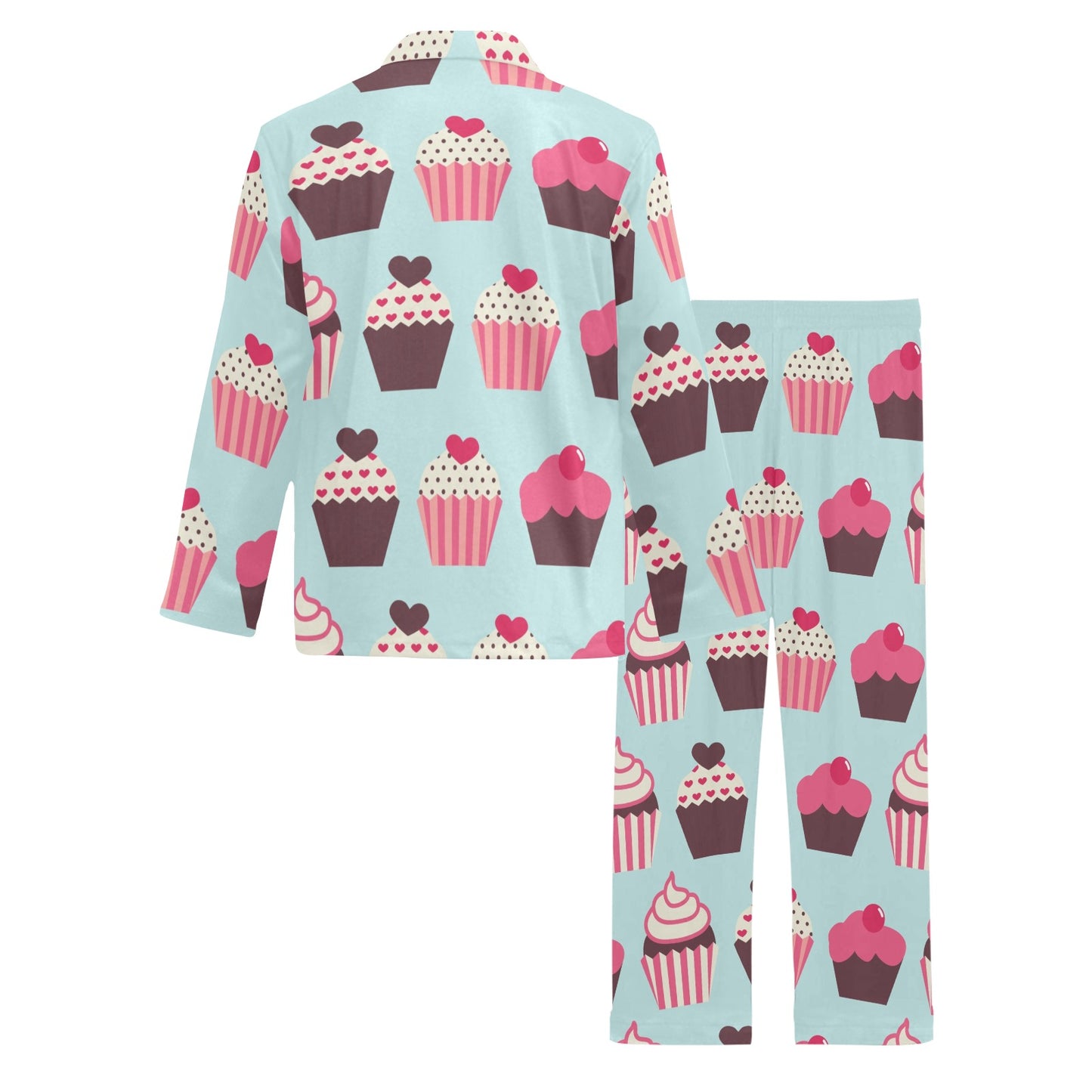 CupCake Print Pattern Men's Long Pajama Set