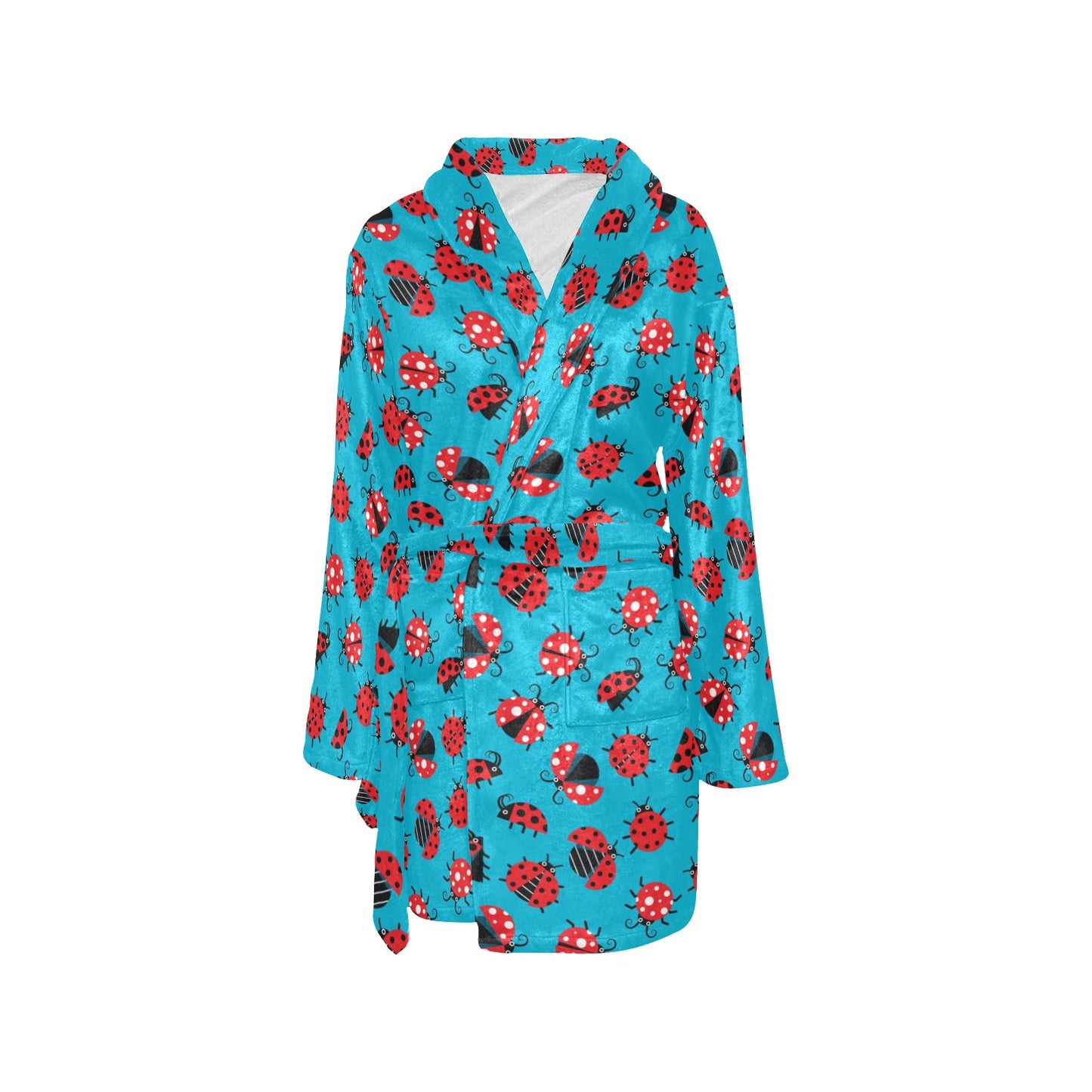 Ladybug Action Print Pattern Women's Fleece Robe