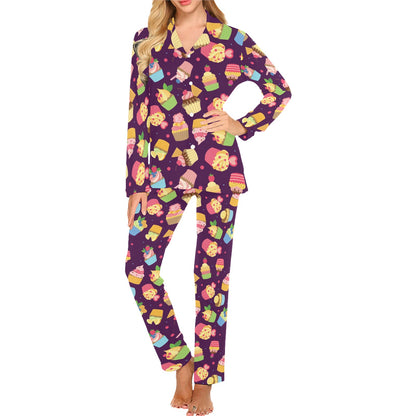Cupcake Pattern Print Design 05 Women's Long Pajama Set