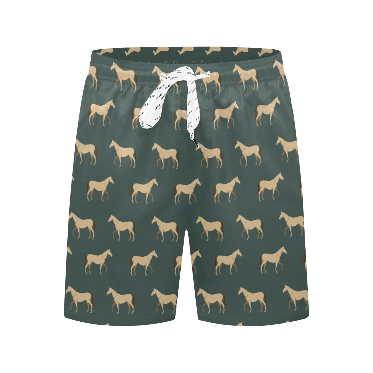 Horse Classic Themed Pattern Print Men's Swim Trunks Beach Shorts
