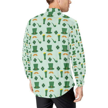 St Patricks Day Print Design LKS304 Men's Long Sleeve Dress Shirt
