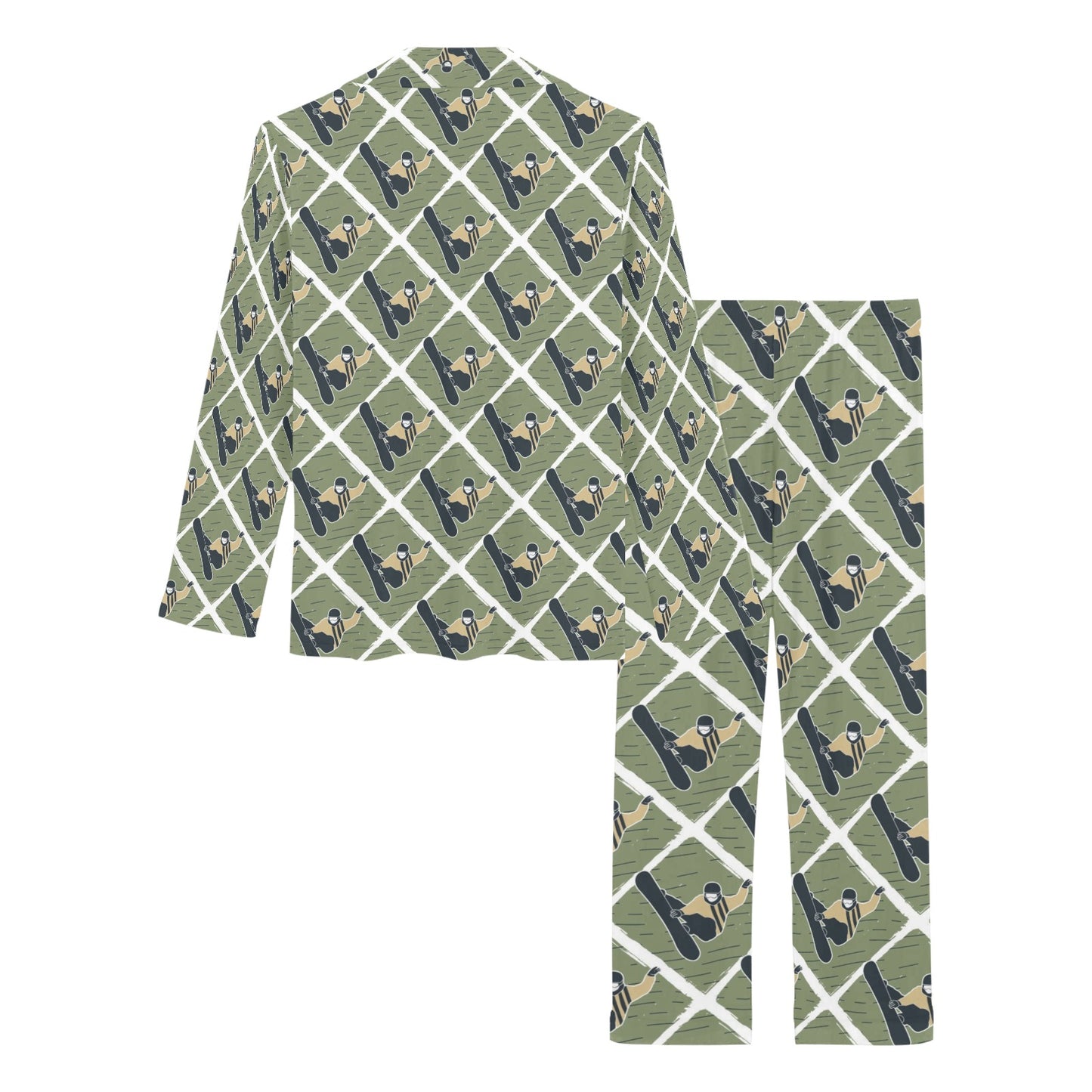 Snowboard Man Print Design LKS302 Women's Long Pajama Set