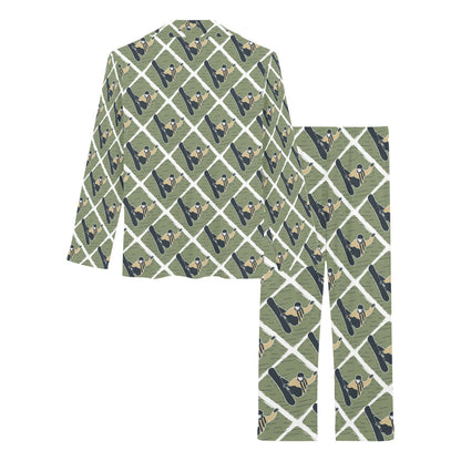 Snowboard Man Print Design LKS302 Women's Long Pajama Set