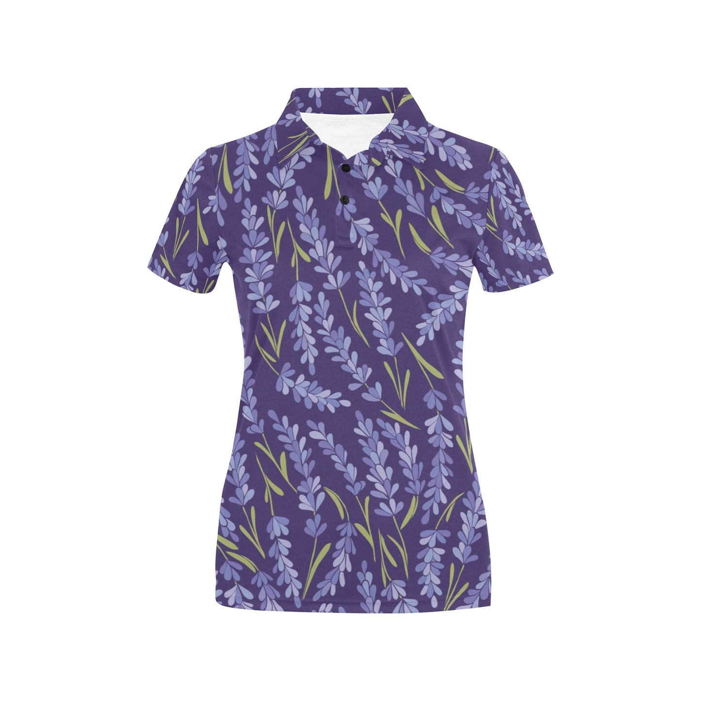 Lavender Pattern Print Design 03 Women's Polo Shirt