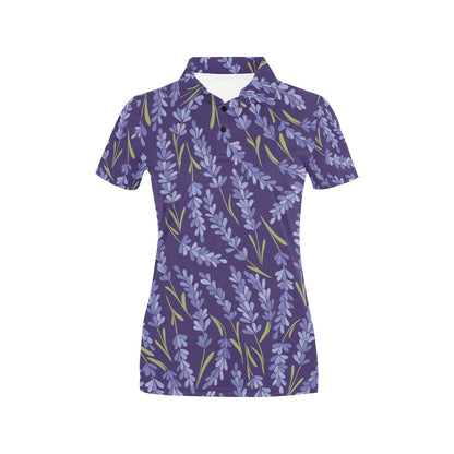 Lavender Pattern Print Design 03 Women's Polo Shirt