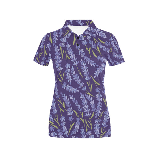 Lavender Pattern Print Design 03 Women's Polo Shirt