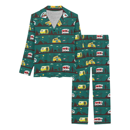 Camper Pattern Print Design 05 Women's Long Pajama Set