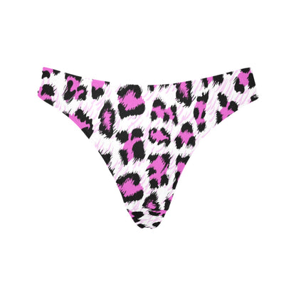 Leopard Pink Skin Print Women's Thongs
