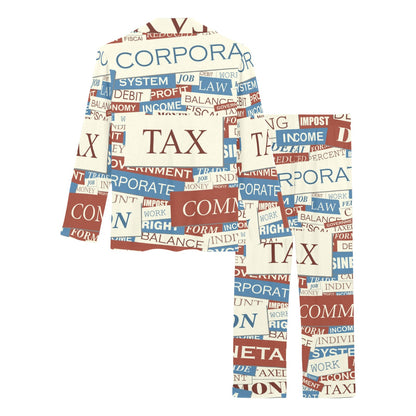 Accounting Financial Pattern Print Design 01 Women's Long Pajama Set