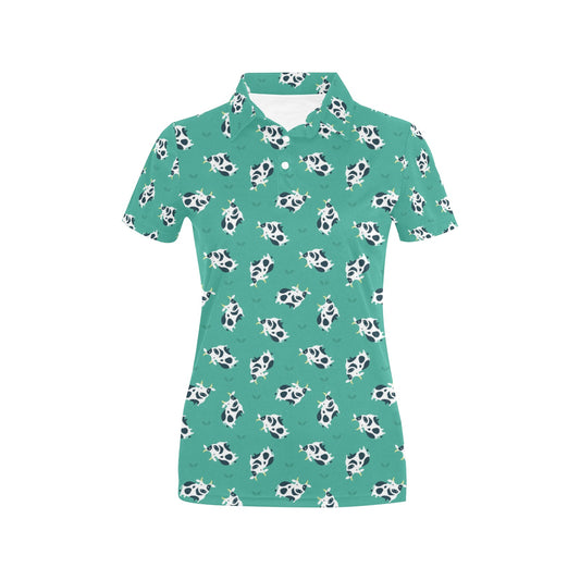 Cow Pattern Print Design 03 Women's Polo Shirt