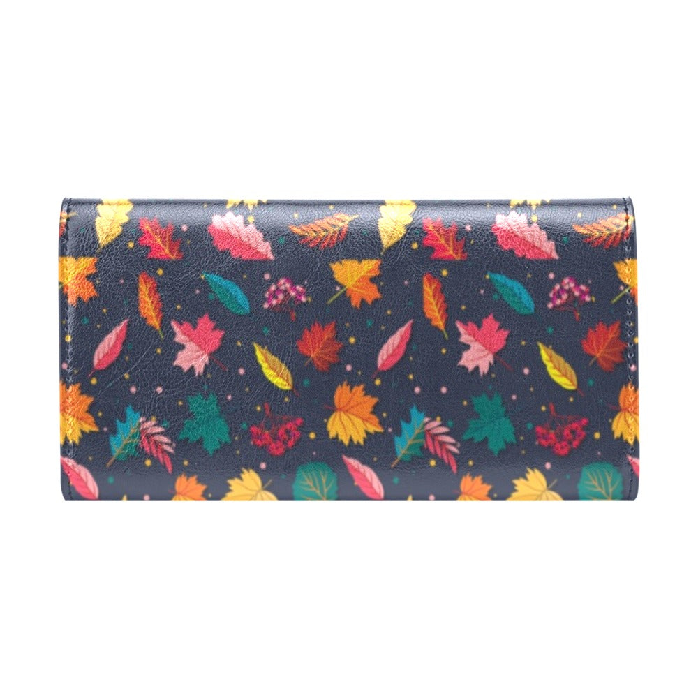 Elm Leave Colorful Print Pattern Women's Trifold Wallet