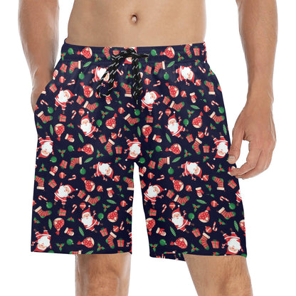 Santa Christmas Themed Print Design LKS304 Men's Swim Trunks Beach Shorts