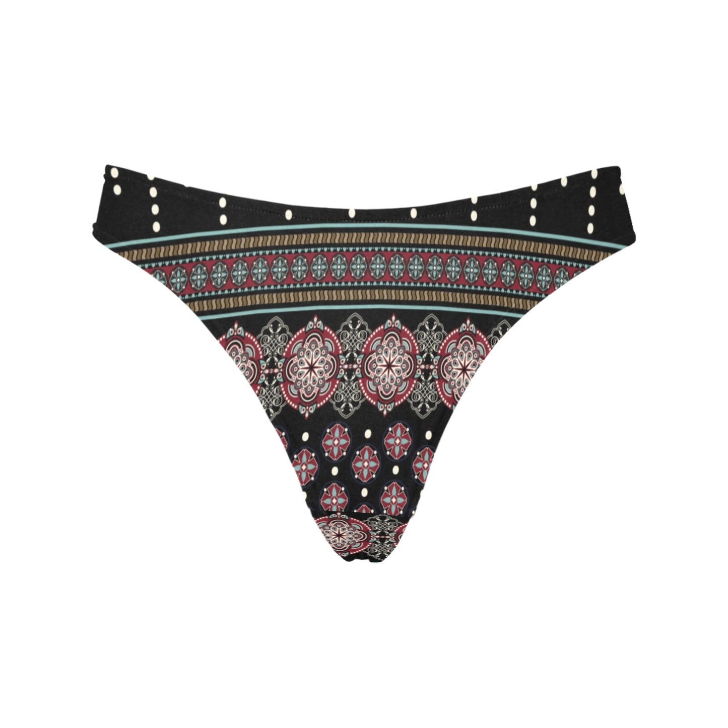 Ethnic Dot Style Print Pattern Women's Thongs