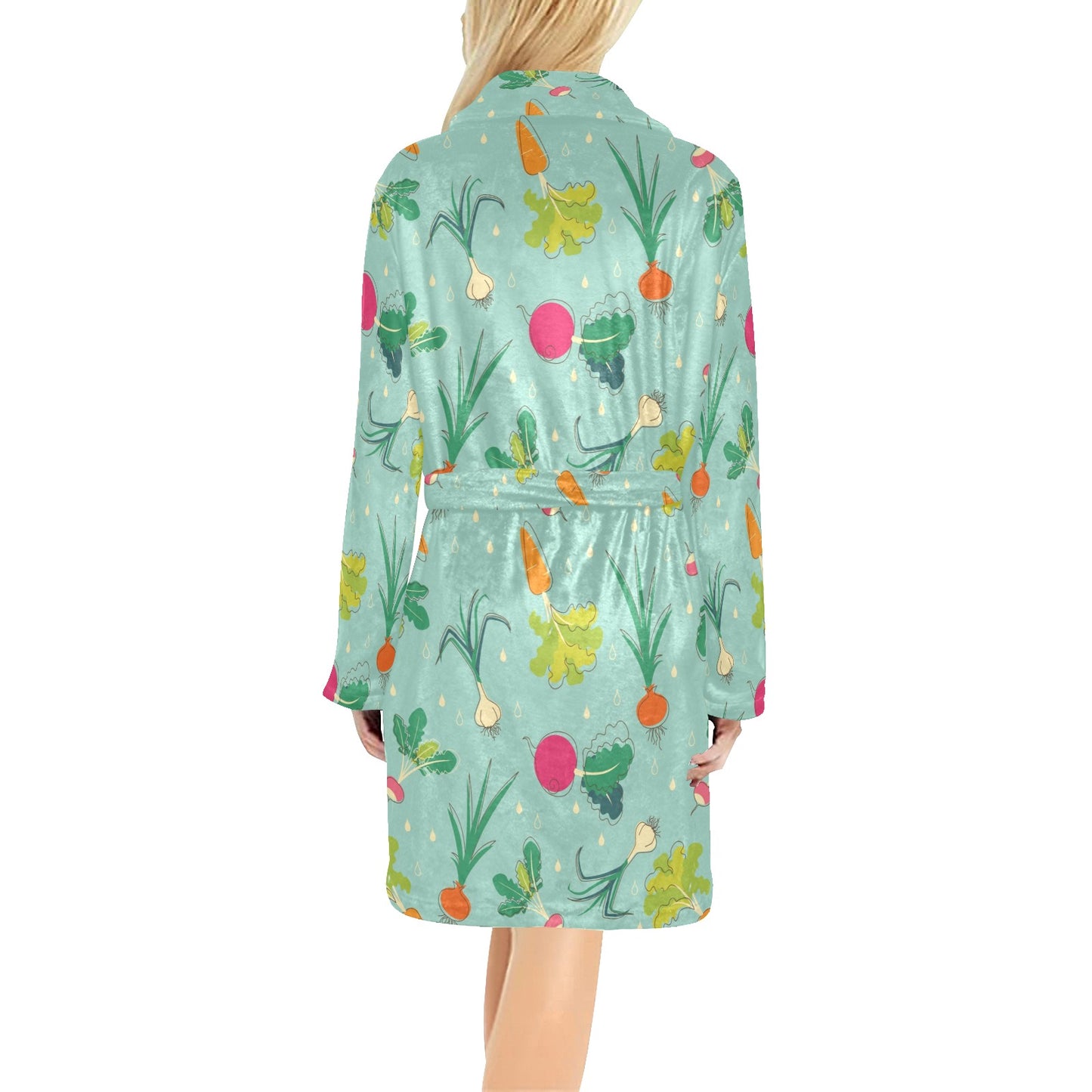 Radish Pattern Print Design A01 Women's Fleece Robe